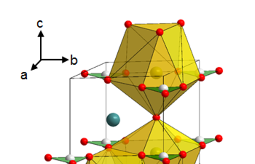 Kristallstruktur von KPb2(CO3)2(OH) (©Sebastian Bette)