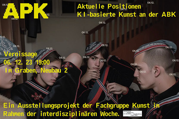 Ausstellung: „APK – Aktuelle Positionen KI-basierter Kunst an der ABK“ 