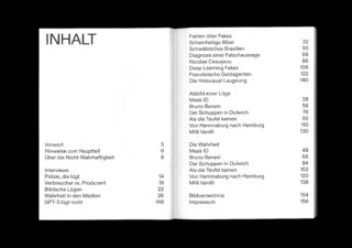 Inhaltsverzeichnis in deutscher Sprache mit Auflistung der Abschnitte, Themen und entsprechenden Seitenzahlen in einem Schwarzweißheft.