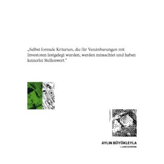 Ein deutsches Zitat über formale Kriterien in Vereinbarungen, mit abstrakten grünen und schwarzen Grafikelementen und dem Text „AYLIN BÜYÜKLEYLA BY LAND GRAFIKING“ unten rechts.