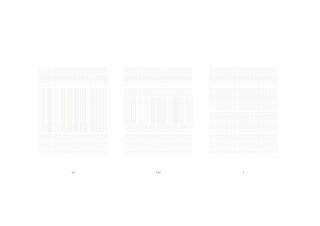 Drei rechteckige Gitter mit unterschiedlicher horizontaler und vertikaler Liniendichte sind nebeneinander angeordnet und unter jedem Gitter mit „W“, „FMH“ und „S“ beschriftet.
