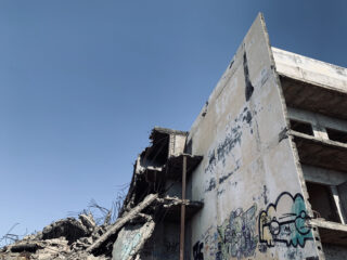 Zerstörtes Gebäude.