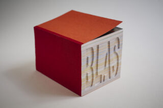 Eine teilweise geöffnete rote Schachtel mit dem Wort „BLAST“ auf der Vorderseite, fotografiert vor einem schlichten weißen Hintergrund.