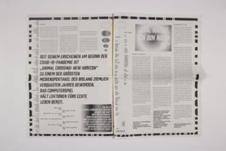 Eine deutschsprachige Magazinstrecke enthält Text, Überschriften und Graustufengrafiken, darunter Kreisdiagramme und ein fettgedrucktes, eingerahmtes Zitat auf der linken Seite.