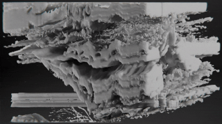 Abstrakte Animation in Schwarz-Weiß.