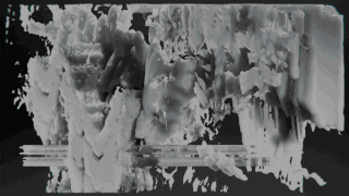 Abstrakte Animation in Schwarz-Weiß.