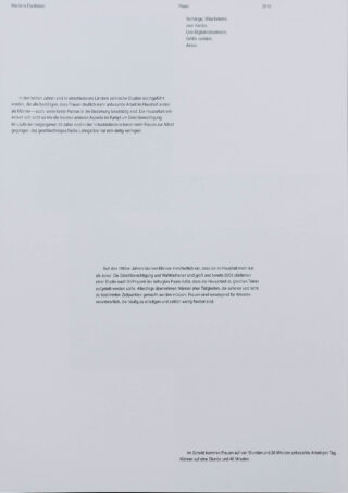 Eine Seite mit deutschem Text zum Thema Geschlecht und unbezahlte Arbeit. Oben ist eine Liste klassischer Komponisten zu sehen, unten ein unscharfes graues Textfeld. Bilder oder Grafiken sind nicht vorhanden.