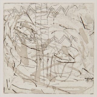 Abstrakte schwarze und graue Linien, Schnörkel und Zickzacklinien auf weißem Hintergrund, die einer Skizze oder ausdrucksstarken Zeichnung mit überlappenden Formen und Markierungen ähneln.