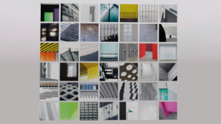 Wand mit unterschiedlichen Fotografien.