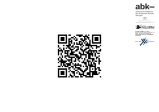 Ein QR-Code zentriert auf einer weißen Seite mit Logos und Text für die Staatliche Akademie der Bildenden Künste Stuttgart in der oberen rechten Ecke.
