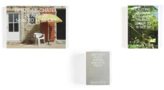 Drei Bücher werden auf weißem Hintergrund angezeigt. Jedes Buch hat ein anderes Coverbild und einen anderen Text mit Titel, Datum und dem Namen „Tamara Wirth“.