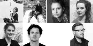 Eine Collage aus sieben Porträts zeigt vier Frauen und drei Männer, die jeweils der Kamera zugewandt sind. Einige Fotos sind schwarz-weiß, andere farbig.