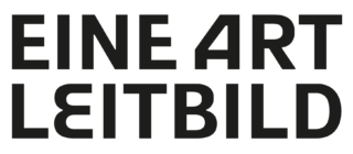 Schwarzer Text auf weißem Hintergrund lautet „EINE ART LEITBILD“ in fetten Großbuchstaben.