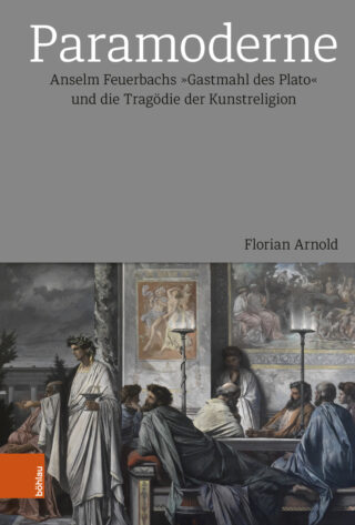 Buchcover mit dem Titel „Paramoderne“ von Florian Arnold, das ein klassisches Gemälde diskutierender Philosophen zeigt, mit deutschem Text über dem Bild.