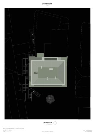 Architektonische Dachplanzeichnung mit der Bezeichnung 
