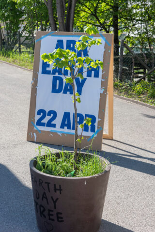 Ein kleiner getöpferter Baum mit der Aufschrift 
