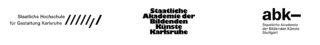 Logos der Staatlichen Hochschule für Gestaltung Karlsruhe, der Staatlichen Akademie der Bildenden Künste Karlsruhe und der Staatlichen Akademie der Bildenden Künste Stuttgart.